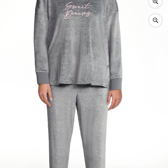 Women's Velour Cozy Gray 3 Pc Pajama Set - Picture 9 of 12